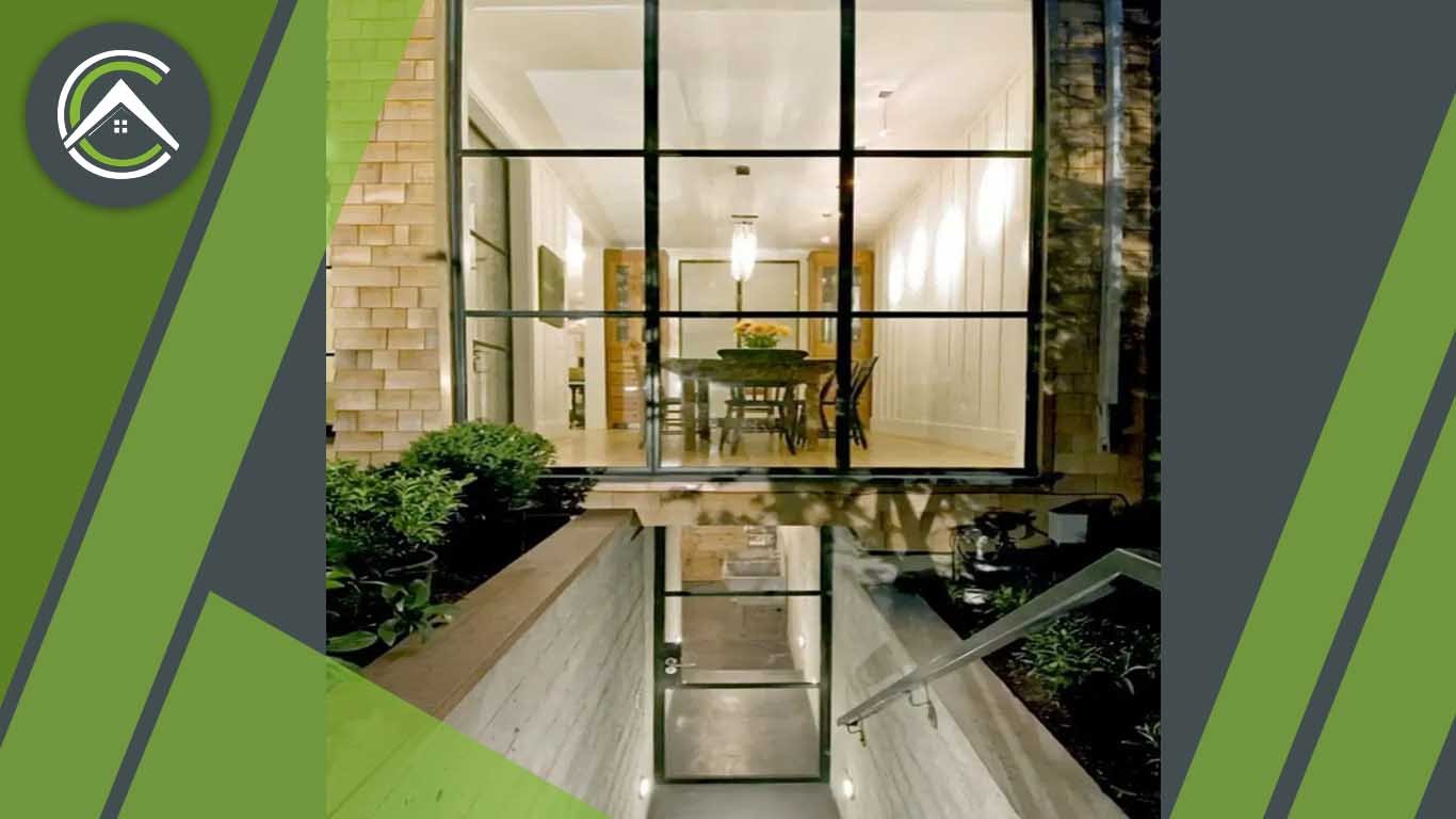 The full-length basement glass door