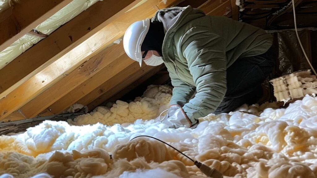 protect you self during using machine to remove insulation from attic against harmful material