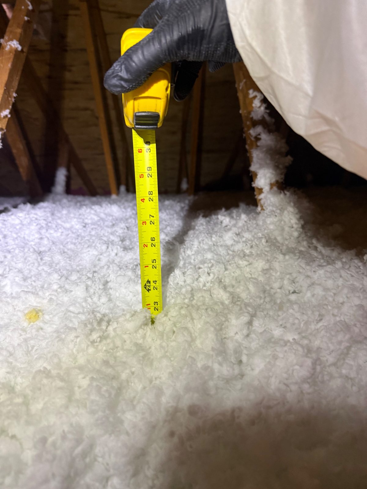 The after-tape: 22&Prime; of fresh insulation &mdash; R-60.